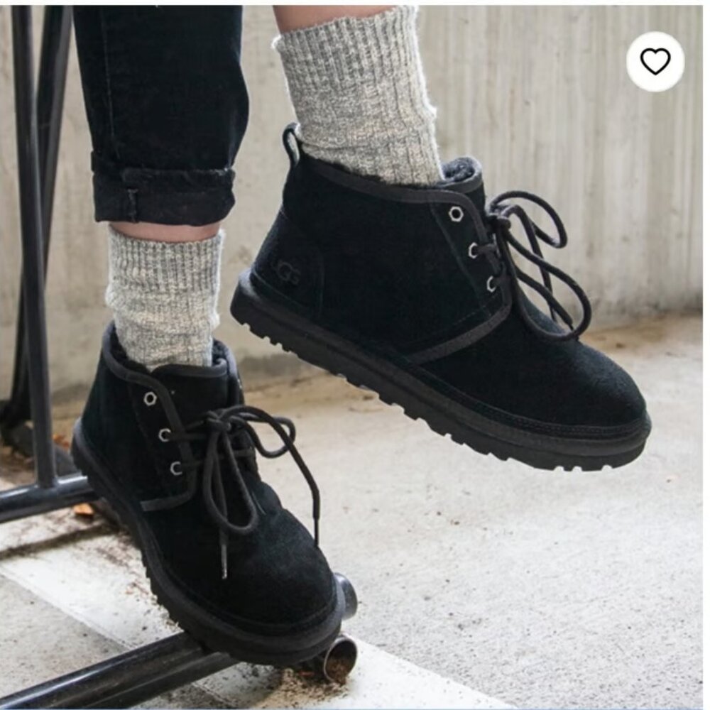 Ugg‎ Neumel Chukka Boots All Suede Wool Lined Shoe Lace Up Ankle High US5|EU 37